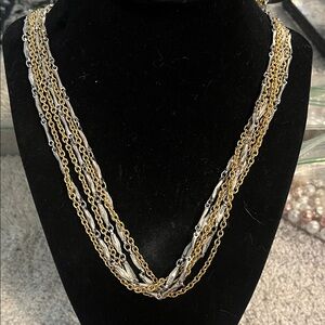 Chic Celebrity NY Multi-Strand Gold Tone and Silver Tone Necklace